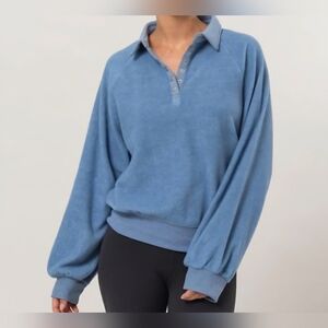 NWT Double Zero Half Button Sweatshirt